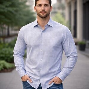 Calvin Klein Light Blue Plaid Shirt